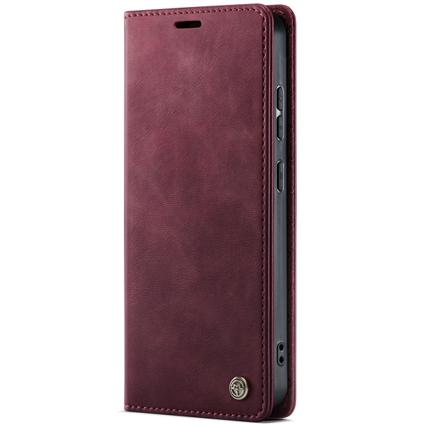 Кожиный чехол-книжка "CaseMe" Retro Skin - бордовый (Poco M8 Pro / Redmi Note 15 Pro+)