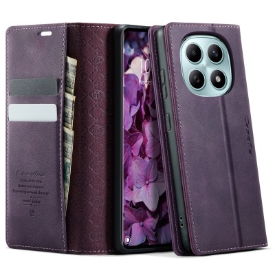 Кожиный чехол-книжка "CaseMe" Retro Skin - фиолетовый (Poco M8 / Redmi Note 15 5G)