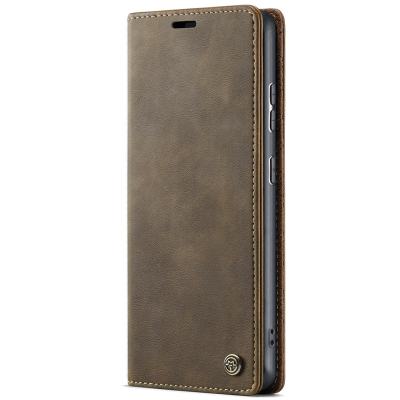 Кожиный чехол-книжка "CaseMe" Retro Skin - коричневый (Poco M8 / Redmi Note 15 5G)