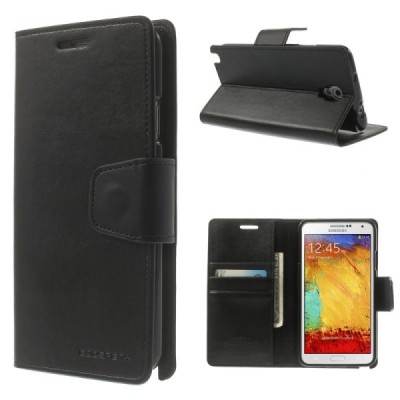 Samsung Galaxy Note 3 Neo Mercury Sonata atvērams melns ādas maciņš / Vacins.lv