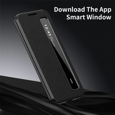 Чехол-книжка "Qing" Smart Side Line Solid - черный (Galaxy A56 / A36)