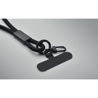 „Lanyard“ USB-C USB-C провод - чёрный (1 m. / 3A)