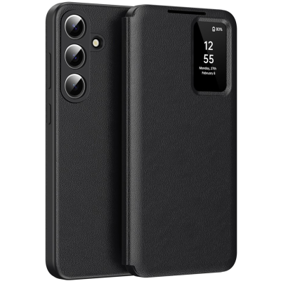 Чехол-книжка "Qing" Smart View Solid - черный (Galaxy S26+)