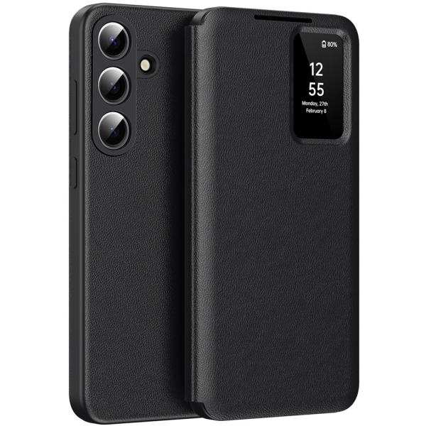 Чехол-книжка "Qing" Smart View Solid - черный (Galaxy S26+)