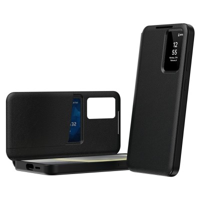 Чехол-книжка "Qing" Smart View Solid - черный (Galaxy S26 Ultra)