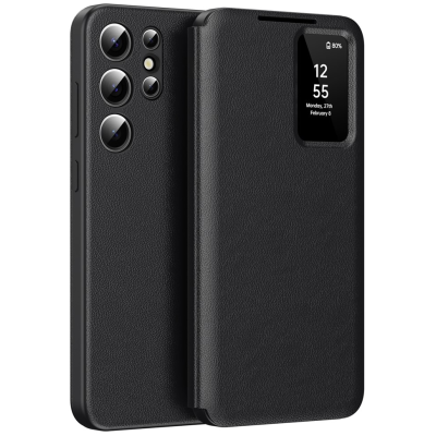 Чехол-книжка "Qing" Smart View Solid - черный (Galaxy S26 Ultra)