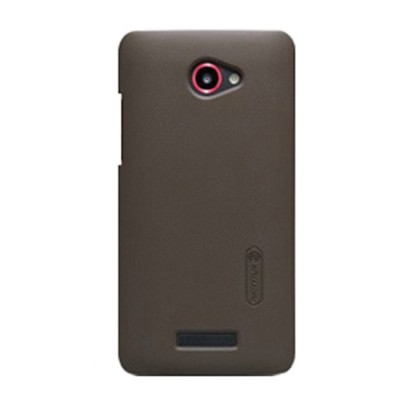 HTC One M7 Nillkin Frosted Shield brūns plastmasas futrālis + ekrāna aizsargplēve / Vacins.lv