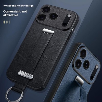 "SULADA" Leather Kickstand чехол - чёрный (iPhone 17 Pro)