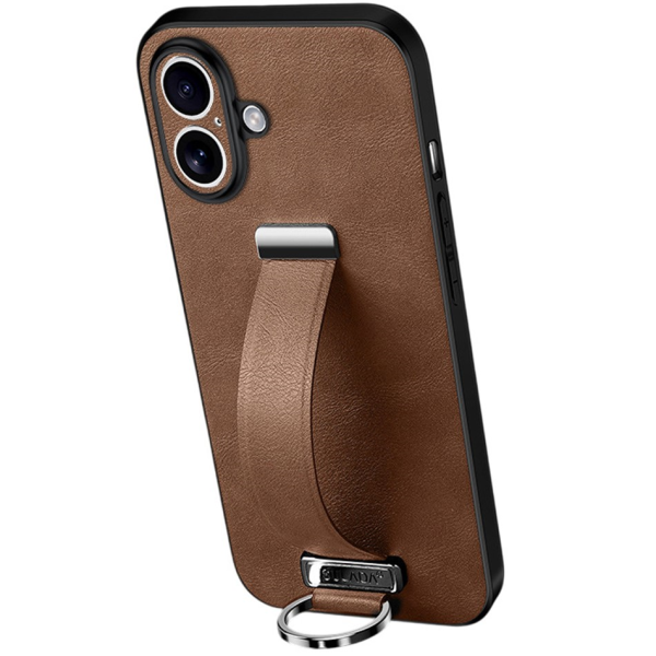 "SULADA" Leather Kickstand чехол - коричневый (iPhone 17)