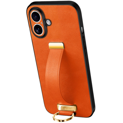 "SULADA" Leather Kickstand чехол - оранжевый (iPhone 17)