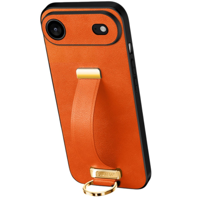 "SULADA" Leather Kickstand ādas apvalks - oranžs (iPhone Air)