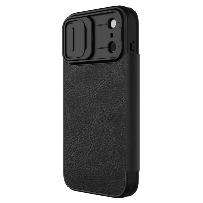 Чехол-книжка „Nillkin“ Qin Pro - чёрный (iPhone 17 Pro)