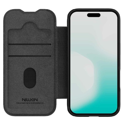 Чехол-книжка „Nillkin“ Qin Pro - чёрный (iPhone 17)