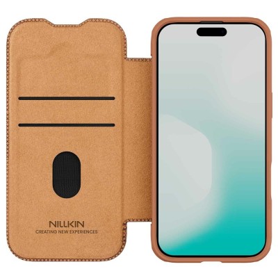 "Nillkin" Qin Pro atvēramais maciņš - brūns (iPhone Air)
