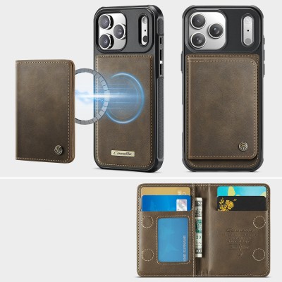 „CASEME“ Wallet apvalks - brūns (iPhone 17 Pro Max)