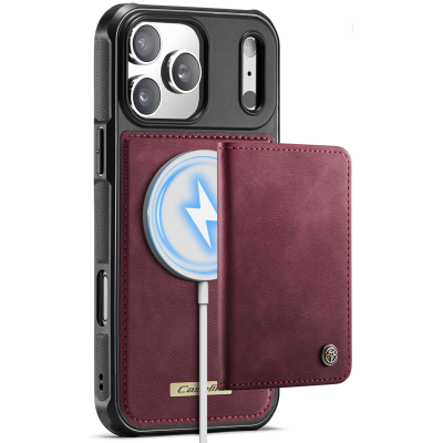 „CASEME“ Wallet apvalks - bordo (iPhone 17 Pro Max)
