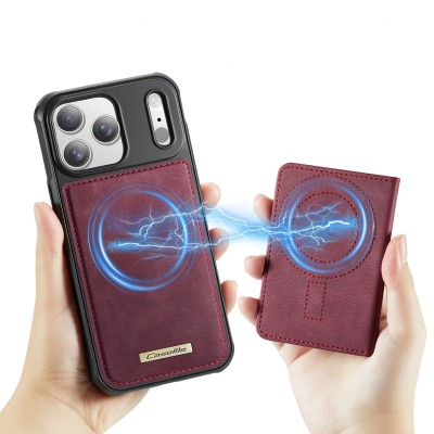„CASEME“ Wallet apvalks - bordo (iPhone 17 Pro Max)