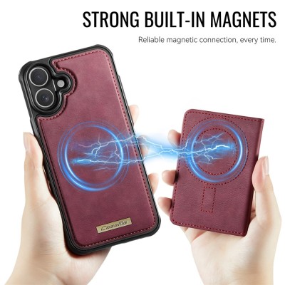 „CASEME“ Wallet apvalks - bordo (iPhone 17)