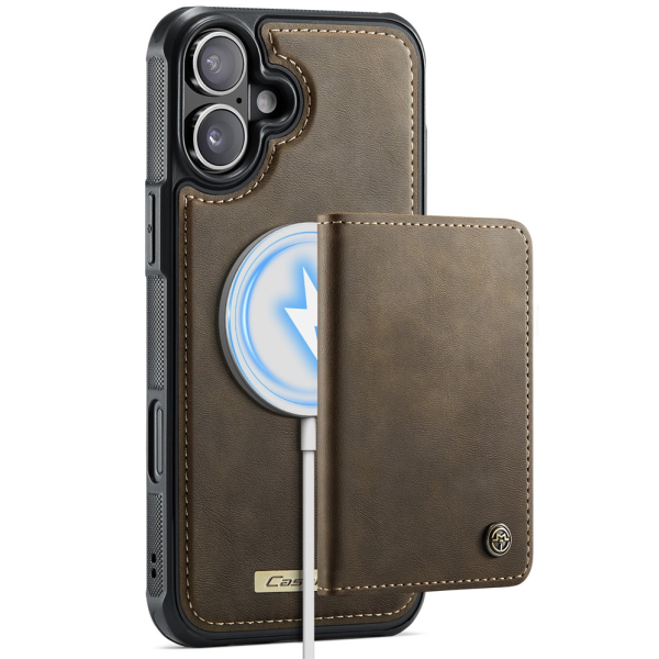 „CASEME“ Wallet apvalks - brūns (iPhone 17)