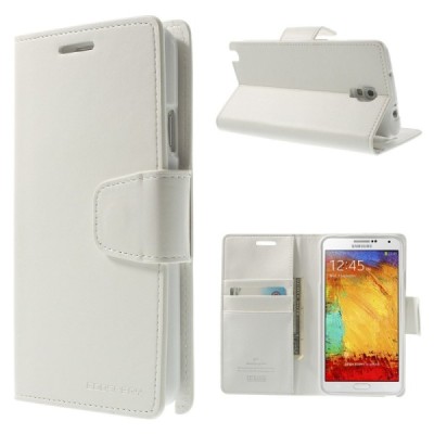 Samsung Galaxy Note 3 Neo Mercury Sonata atvērams balts ādas maciņš / Vacins.lv