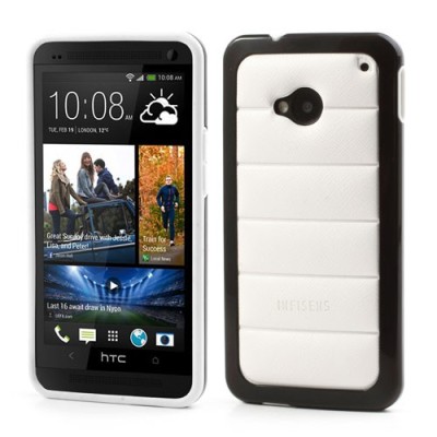 „Infisens“ Hybrid Bumper HTC One M7 balts apvalks / vacins.lv