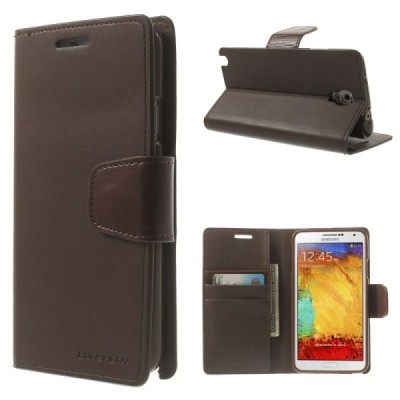 Samsung Galaxy Note 3 Neo Mercury Sonata atvērams brūns ādas maciņš / Vacins.lv