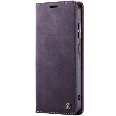 Кожиный чехол-книжка "CaseMe" Retro Skin - фиолетовый (Galaxy A57)