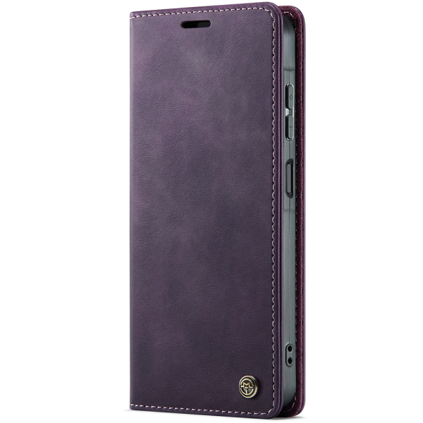 "CaseMe" Retro Skin atvēramais ādas maciņš - violets (Galaxy A57)