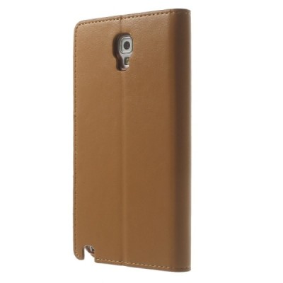 Samsung Galaxy Note 3 Neo Mercury Sonata atvērams gaiši brūns ādas maciņš / Vacins.lv