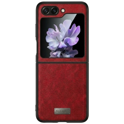 Кожаный чехол „Sulada“ Leather - красный (Galaxy Flip5)