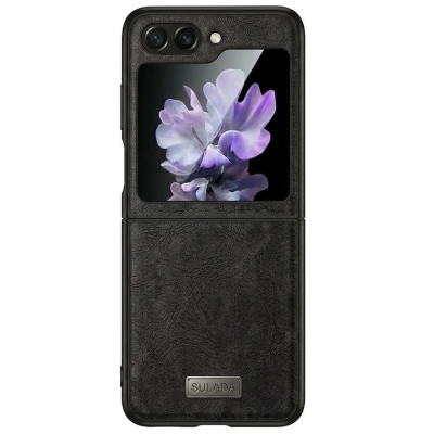 Кожаный чехол „Sulada“ Leather - чёрный (Galaxy Flip5)