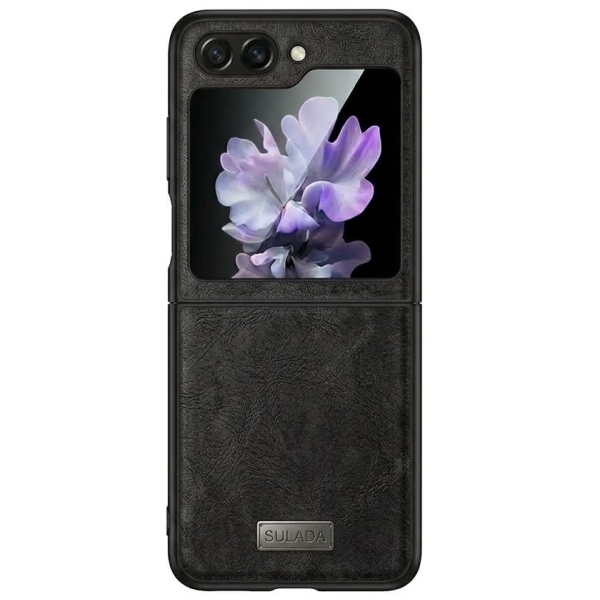 Кожаный чехол „Sulada“ Leather - чёрный (Galaxy Flip5)