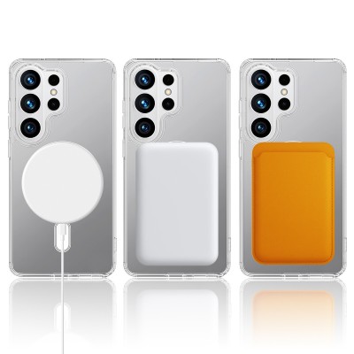 "Tubi" MagSafe cietā silikona (TPU) apvalks - dzidrs (Galaxy S26 Ultra)