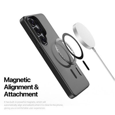 "DUX DUCIS" Yind MagSafe твердый силиконовый матовый (ТПУ) чехол - чёрный (Galaxy S26 Ultra)
