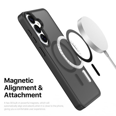 "DUX DUCIS" Yind MagSafe твердый силиконовый матовый (ТПУ) чехол - чёрный (Galaxy S26)
