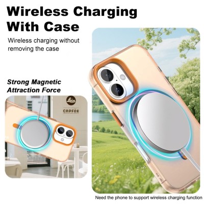 "IMAK" Candy MagSafe твердый силиконовый матовый (ТПУ) чехол - оранжевый (iPhone 17)