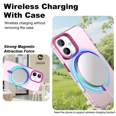 "IMAK" Candy MagSafe твердый силиконовый матовый (ТПУ) чехол - розовый (iPhone 17)