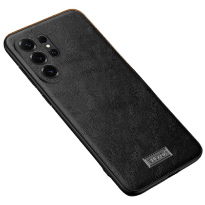 Кожаный чехол „Sulada“ Leather - чёрный (Galaxy S26 Ultra)