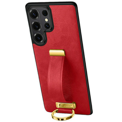 "SULADA" Leather Kickstand чехол - красный (Galaxy S26 Ultra)