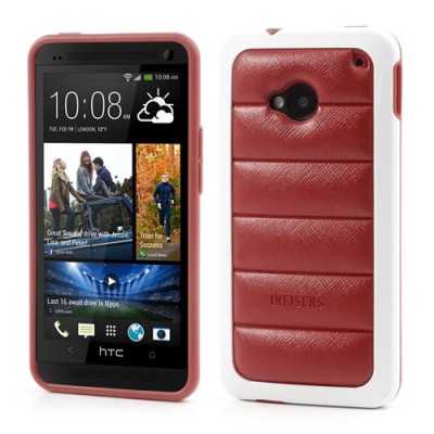 „Infisens“ Hybrid Bumper HTC One M7 sarkans apvalks / vacins.lv