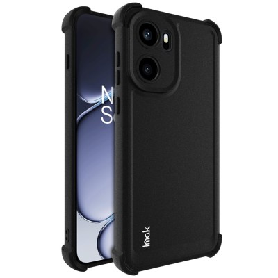 "Imak" pastiprinātas aizsardzības cieta silikona matēta (TPU) apvalks - melns (OnePlus 15R / Ace 6T / Ace 6)