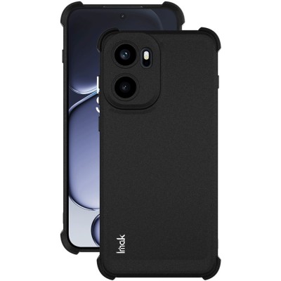 "Imak" pastiprinātas aizsardzības cieta silikona matēta (TPU) apvalks - melns (OnePlus 15R / Ace 6T / Ace 6)