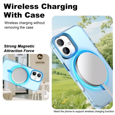 "IMAK" Candy MagSafe твердый силиконовый матовый (ТПУ) чехол - синий (iPhone 17)