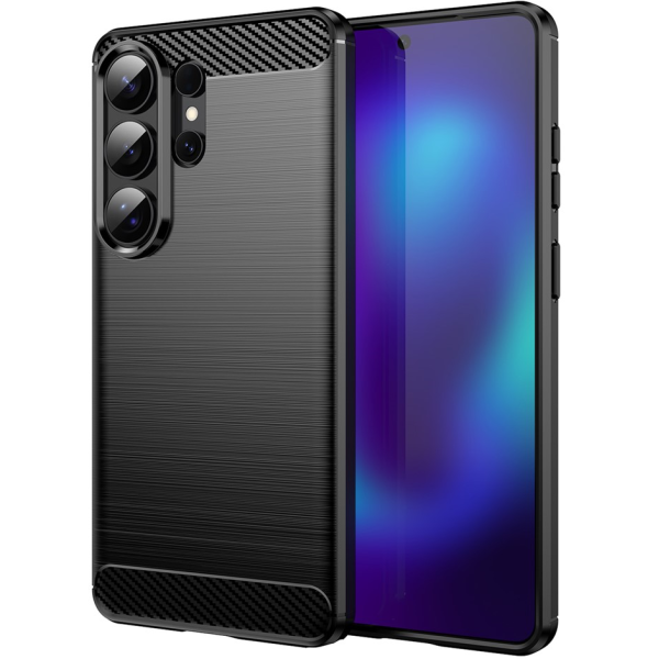 Твердый силиконовый чехол (TPU) "AMORUS" Carbon - чёрный (Galaxy S26 Ultra)