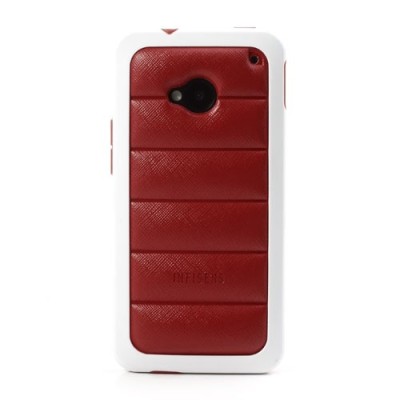 „Infisens“ Hybrid Bumper HTC One M7 raudonas dėklas (Dėkliukas) / Priedai.lt