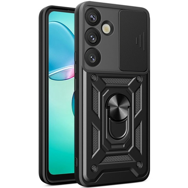 Противоударный чехол „AMORUS“ Kickstand - черный (Galaxy A57)