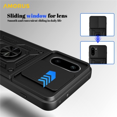 Противоударный чехол „AMORUS“ Kickstand - черный (OnePlus 15R)