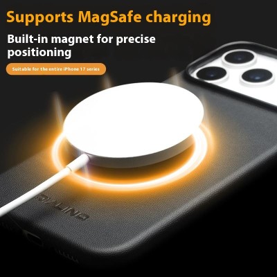 "QIALINO" Slim MagSafe vaciņš - melns (iPhone 17 Pro Max)