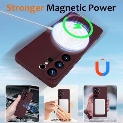 "Shell" MagSafe твердый силиконовый (TPU) чехол - бордовый (Galaxy S26 Ultra)