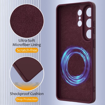 "Shell" MagSafe твердый силиконовый (TPU) чехол - бордовый (Galaxy S26 Ultra)